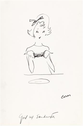 JOE EULA (1925-2004) Archive of finished and preparatory drawings for Tiffanys Table Manners for Teenagers. [FASHION / GAY ARTIST]